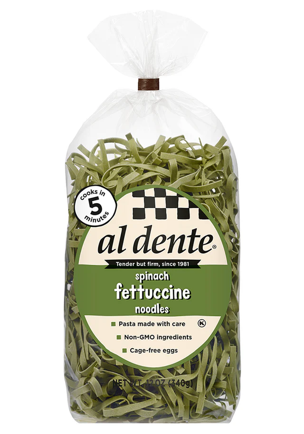 Al Dente Spinach Fettuccine Noodles, 12 oz