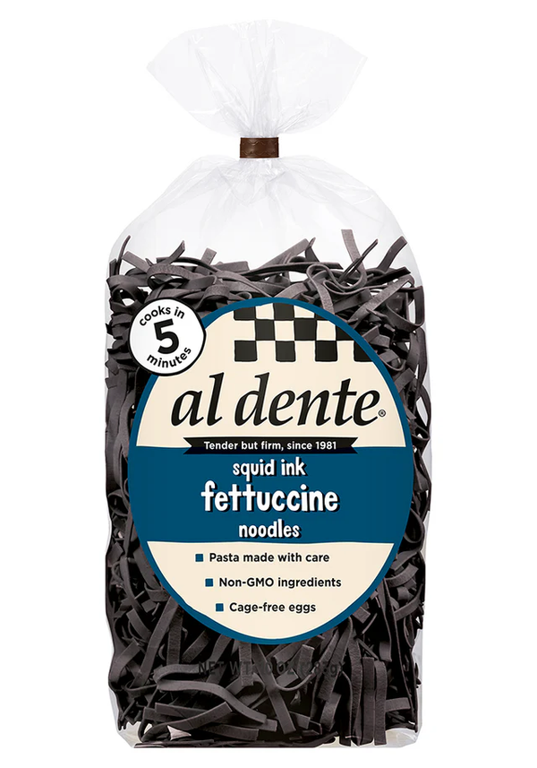Al Dente Squid Ink Fettuccine Noodles, 12 oz