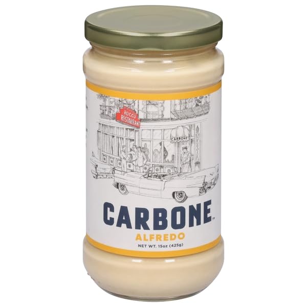 Carbone Alfredo Sauce, 15 oz – Rich & Creamy Pasta Sauce Made with Authentic Italian Ingredients – No Preservatives, Gluten-Free Gourmet Sauce by Carbone