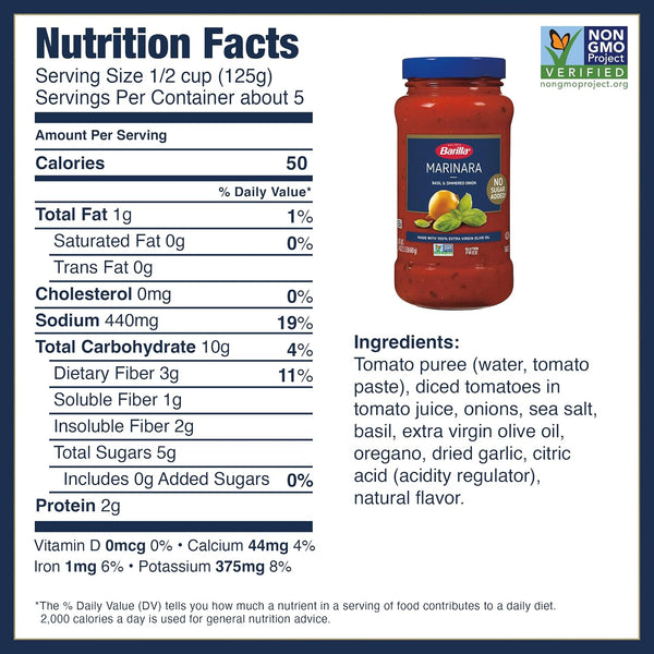 Barilla Marinara Pasta Sauce 24 oz – No Sugar Added