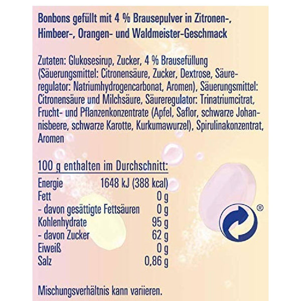 Ahoj Bonbons Assorted Fruit Candies – Classic German Hard Candy with Fizzy Center, Colorful Sweet Treat, 150g Bag