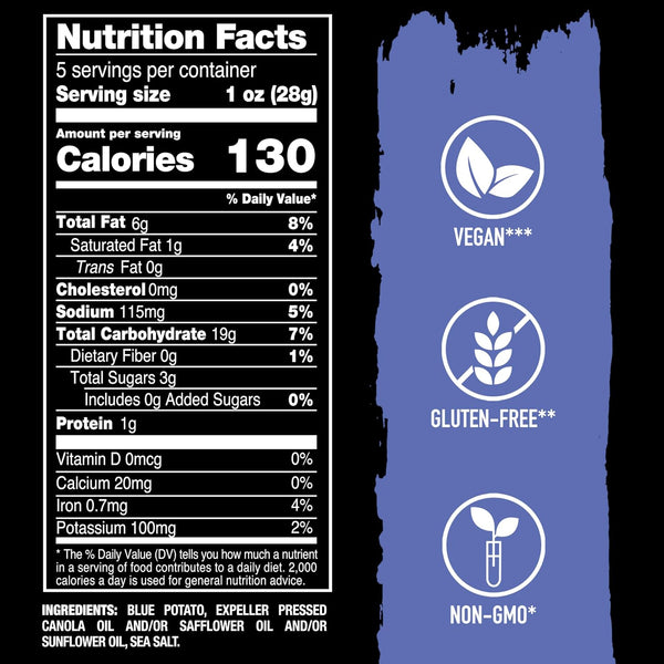 Terra Vegetable Chips, Blues, Sea Salt, Non-GMO, Gluten-Free, 5 oz (141 g)