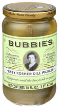 Jar of Bubbies Baby Kosher Dill Pickles, 16 fl oz