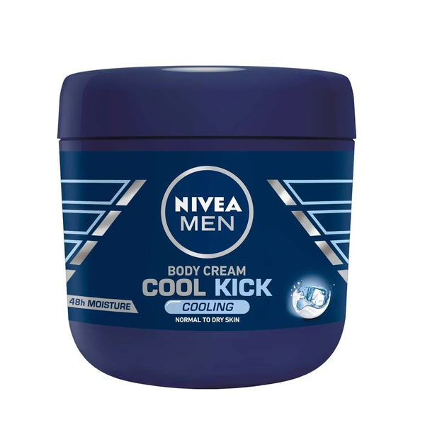 NIVEA Men Cool Kick Body Cream 13.5 fl oz (400 mL) - cooling moisturizer for men