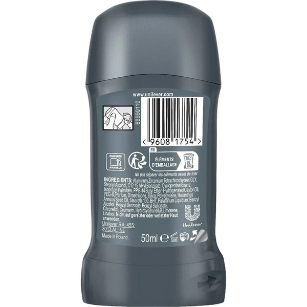 Dove Men+Care Clean Comfort Stick Antiperspirant 50ml - men's alcohol-free deodorant