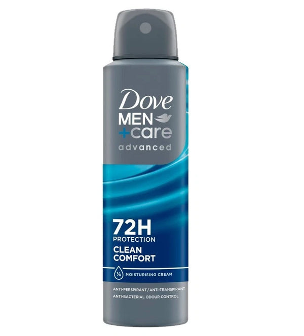 Dove Men+Care Clean Comfort Antiperspirant Spray 150ml - aerosol spray can front