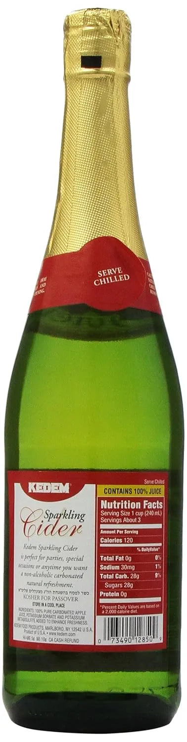 Kedem Sparkling Cider apple juice bottle label