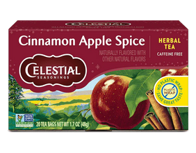 Celestial Seasonings Cinnamon Apple Spice caffeine-free herbal tea, 20 tea bags, 1.7 oz
