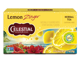 Celestial Seasonings Lemon Zinger caffeine-free herbal tea, 20 tea bags, 1.7 oz