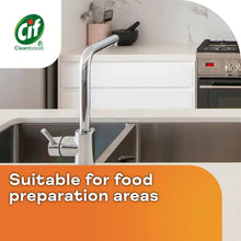 Cif Cleanboost kitchen cleaner for food prep areas, stainless steel sink, modern kitchen