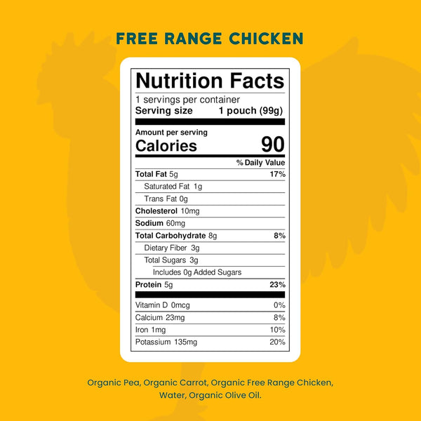 Serenity Kids Free Range Chicken with Peas & Carrots Baby Food Pouch – 3.5 oz