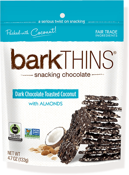 barkTHINS Dark Chocolate Toasted Coconut with Almonds, 4.7 oz bag