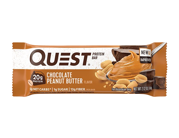 Quest Protein Bar Chocolate Peanut Butter flavor, 2.12 oz - 20g protein snack bar