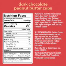 UNREAL Dark Chocolate Peanut Butter Cups 4.2 oz - back label ingredients