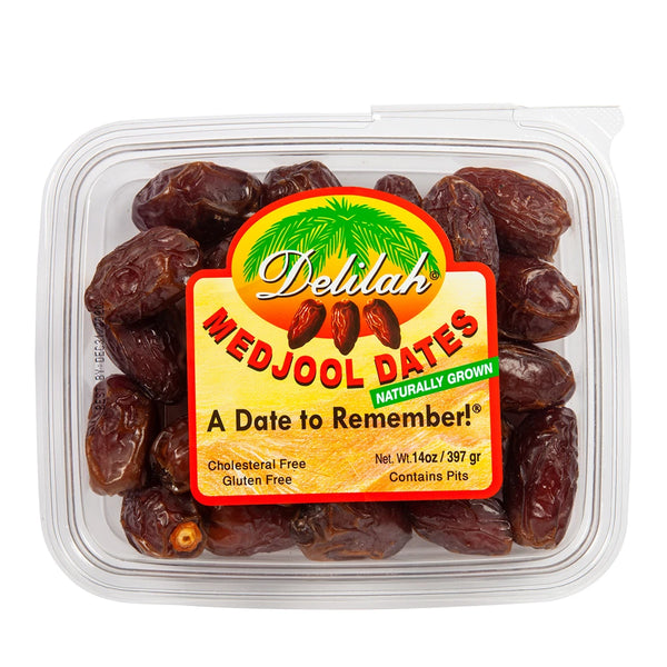 Delilah Natural Medjoul Dates 14 oz - naturally grown whole dates clamshell