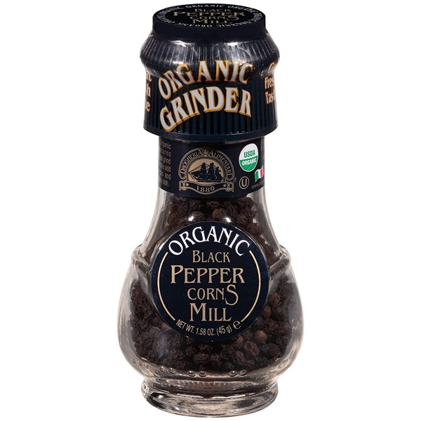 Drogheria & Alimentari Organic Black Pepper Corns Mill 1.58 oz - USDA organic pepper grinder