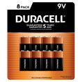 Duracell 9V alkaline batteries 8 pack front package