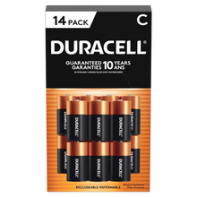 Duracell C alkaline batteries 14 count front package