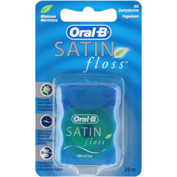 Oral-B Satin Dental Floss, Mint Flavour, 25 m