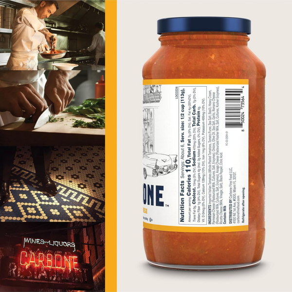 Carbone Four Cheese Pasta Sauce, 15 oz – Rich & Creamy Italian Tomato Sauce with Parmesan, Romano, Asiago & Fontina – Gourmet Sauce by Carbone, Gluten-Free, No Preservatives