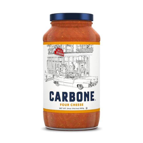 Carbone Four Cheese Pasta Sauce, 15 oz – Rich & Creamy Italian Tomato Sauce with Parmesan, Romano, Asiago & Fontina – Gourmet Sauce by Carbone, Gluten-Free, No Preservatives