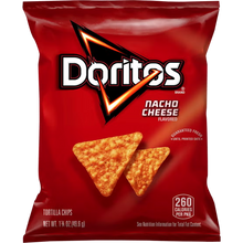 Doritos Nacho Cheese Tortilla Chips 1.75 oz - original individual snack bag