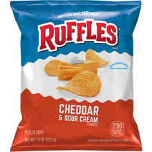 Ruffles Cheddar and Sour Cream Potato Chips 1.5 oz - ridged individual snack bag