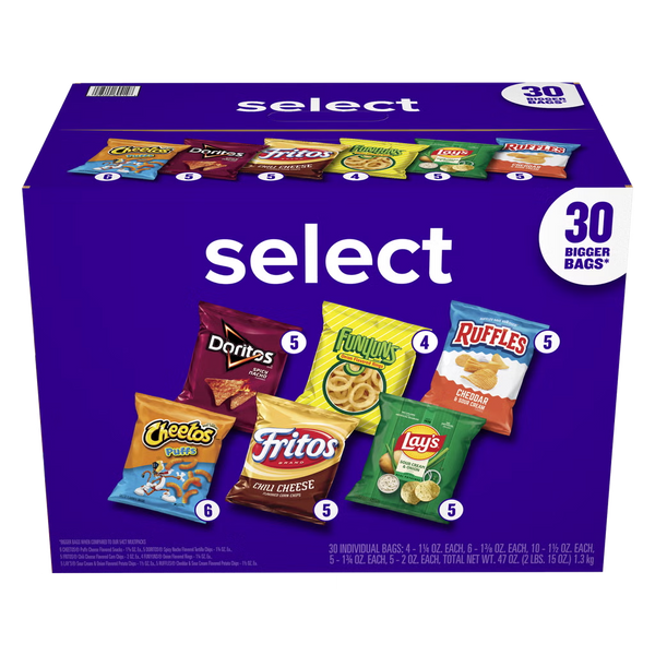 Frito-Lay Select Mix Variety Pack 30 Count