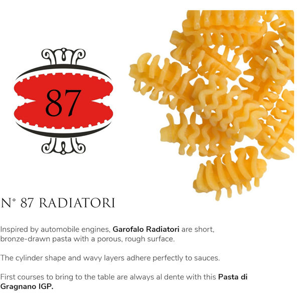 Garofalo - Premium Durum Wheat Semolina Radiatori Pasta Italian Made, Bronze-Drawn, Al-Dente, One-Ingredient Pasta (6 pack)