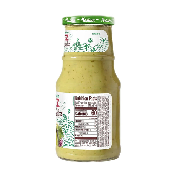 Herdez Guacamole Salsa Medium nutrition label