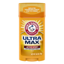 Arm & Hammer Ultramax Deodorant Stick Active Sport 2.6 oz – Long-Lasting Odor Protection – Fresh Masculine Scent -  3 Packs