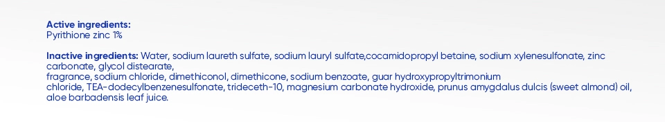 Head & Shoulders Advanced Scalp Care active and inactive ingredient information
