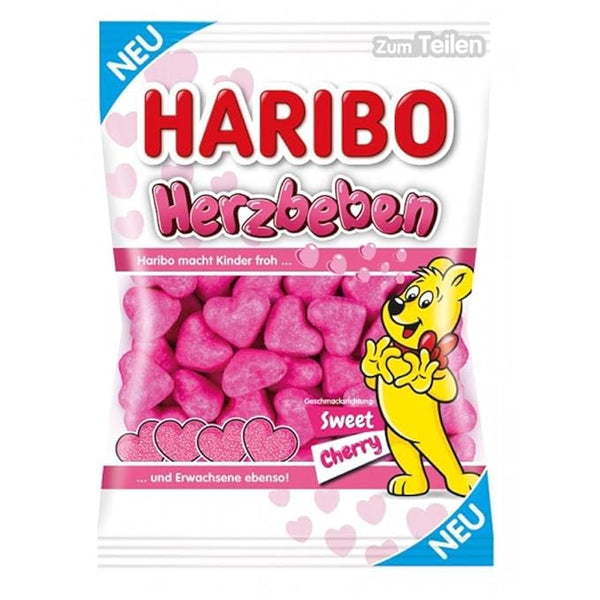 Haribo Herzbeben Gummy Candy, 5.6oz (160g) – Fruity Heart-Shaped Gummies