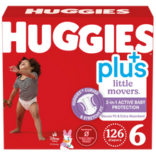 Huggies Plus Little Movers Size 6 126 count diaper box