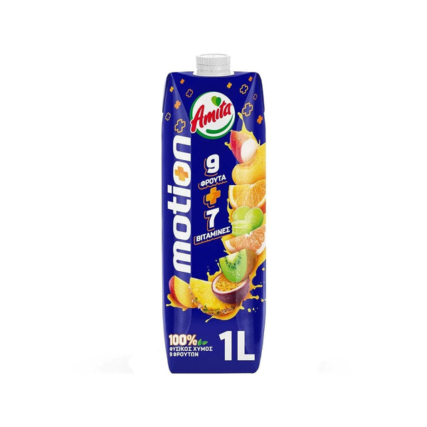 Amita Motion+ 100% Fruit Juice 9 Fruits & 7 Vitamins 33.8 fl oz (1L)