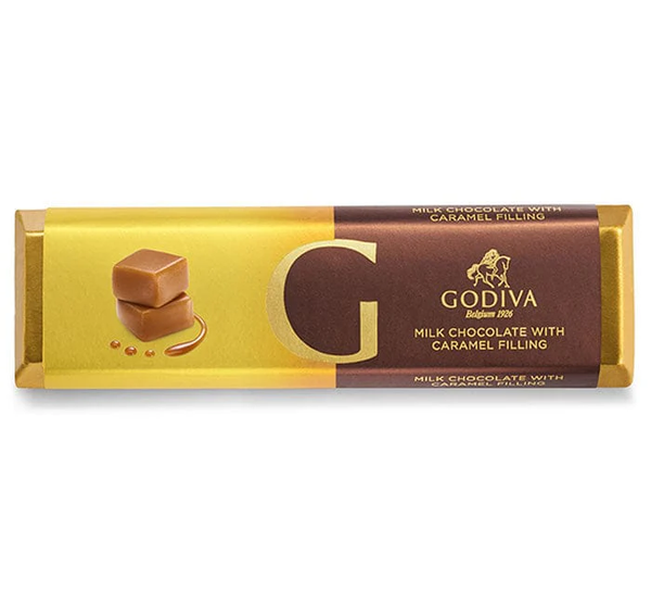 Godiva Chocolatier Milk Chocolate Bar with Caramel Filling, Belgium 1926, 1.5 oz (43g)