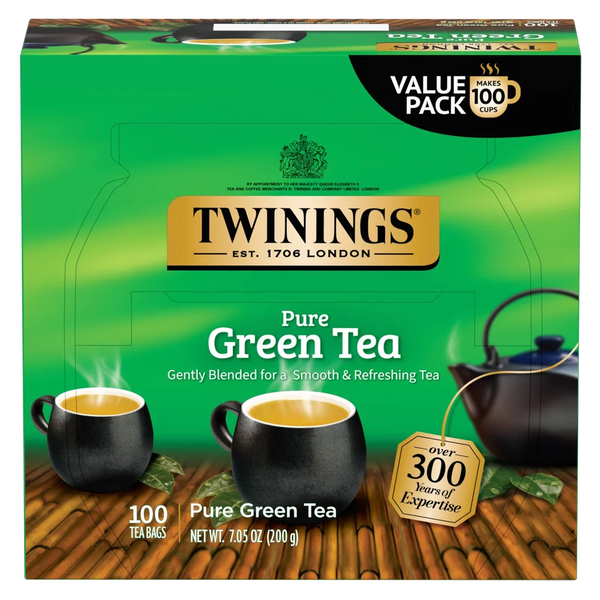 Twinings Pure Green Tea, 100 Tea Bags Value Pack, 7.05 oz
