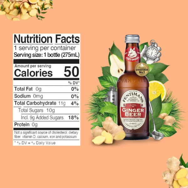 Fentimans Traditional Ginger Beer, 9.3 fl oz (275mL) Glass Bottle, Botanically Brewed