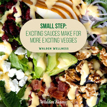 Fresh salad with cranberries, walnuts, avocado, bacon, and creamy sauce drizzle — Walden Farms