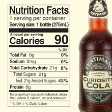 Fentimans Traditional Curiosity Cola nutrition facts - 90 calories per bottle