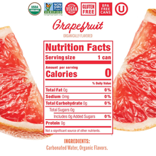 Nixie Sparkling Water Grapefruit, 12 fl oz Can, 0 Calories, USDA Organic