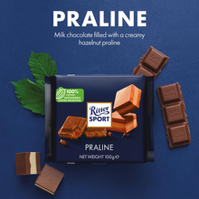 Ritter Sport Milk Chocolate with Hazelnut Praline Filling, 3.52 oz (100g)