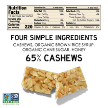 South Forty Cashew Bar Nutrition Facts - 4 Ingredients, Non-GMO Verified