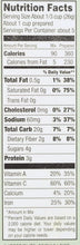 Nutrition facts label showing calories, fat, carbs, protein, vitamins, and minerals per serving