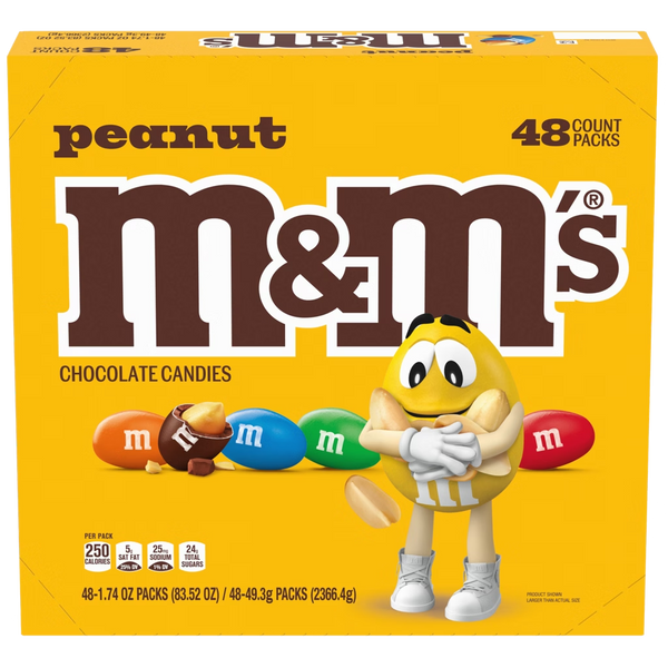 M&M's Peanut Chocolate Candies 48-Count Box, 83.52 oz