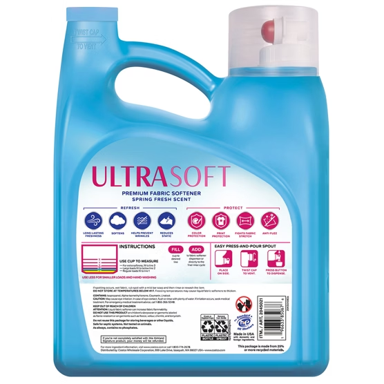 Kirkland Signature UltraSoft Premium Fabric Softener Spring Fresh Scent 150 fl oz 257 Loads