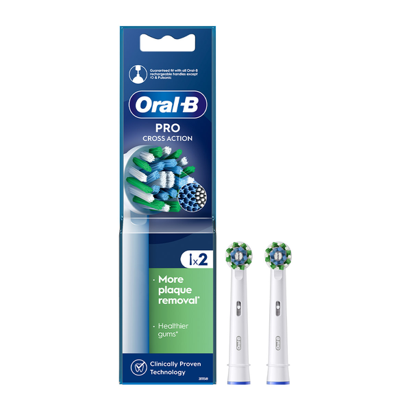 Oral-B PRO Cross Action Replacement Brush Heads 2-Count, White