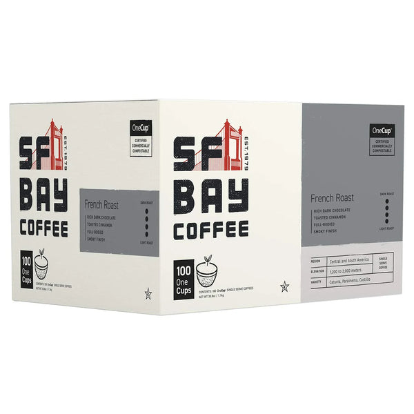 SF Bay Coffee French Roast Dark Roast OneCup Pods, 100 CT (2.43 LBS) - Real Prime Deals