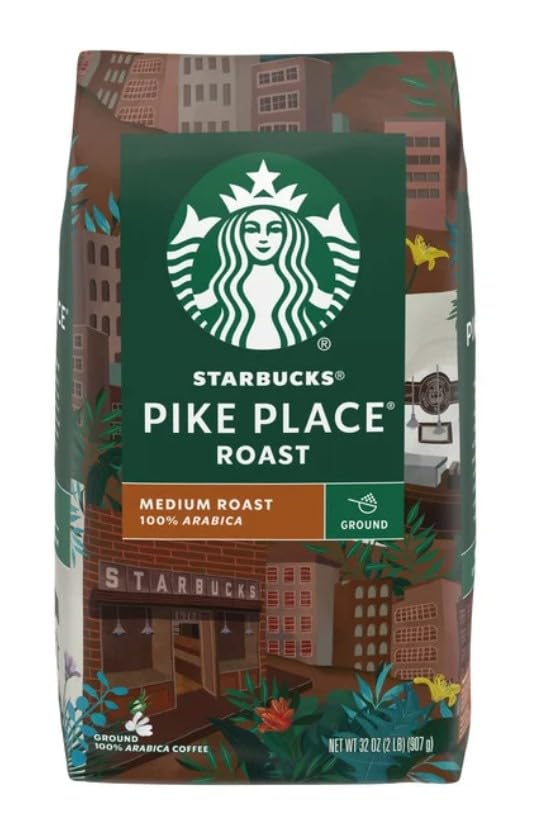 Starbucks Pike Place Roast Medium Roast Ground Coffee, 32 oz (2 LB)