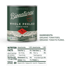 Bionaturae Organic Whole Peeled Tomatoes, 28.2 oz Can, No Salt Added